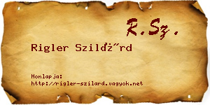 Rigler Szilárd névjegykártya
