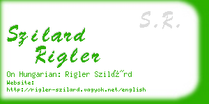 szilard rigler business card